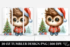 Adorable Owl with Santa Hat, High-Res PNG Product Image 1
