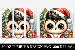 Charming Owl with Santa Hat, High-Res PNG Product Image 1