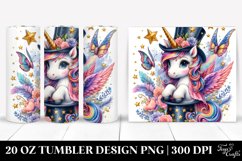 Colorful Baby Unicorn, Magician&#039;s Hat. 20 oz Tumbler Design Product Image 1