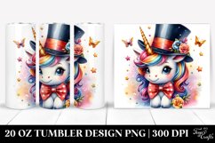 Colorful Baby Unicorn, Magician&#039;s Hat. 20 oz Tumbler Design Product Image 1