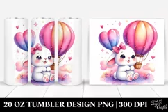 20 Oz Tumbler Sublimation | Smiling Cute Baby Rabbit Resting Product Image 1