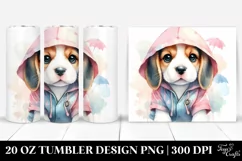 Expressive Baby Beagle Watercolor | 20 oz Tumbler Product Image 1