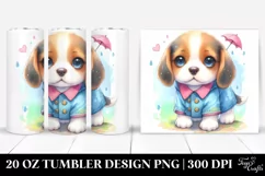 Playful Beagle Watercolor | 20 oz Tumbler Product Image 1