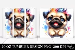 Cool Baby Pug Jumping, Transparent 20 Oz Tumbler Product Image 1