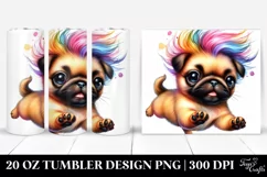 Cool Baby Pug Jumping, Transparent 20 Oz Tumbler Product Image 1