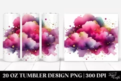 Magenta Watercolor Cloud | 20 Oz Tumbler Product Image 1
