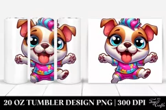 Cute Colorful Dancing Bulldog Clipart Product Image 1