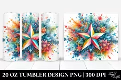 Colorful Watercolor Star | 20 Oz Tumbler Product Image 1