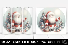 Pastel Santa Christmas Clipart, Transparent 20 Oz Tumbler Product Image 1