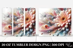 Abstract Glossy Gerbera, Transparent 20 Oz Tumbler Product Image 1