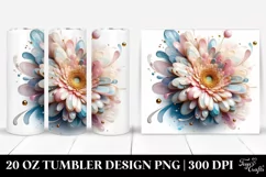 Abstract Glossy Gerbera, Transparent 20 Oz Tumbler Product Image 1