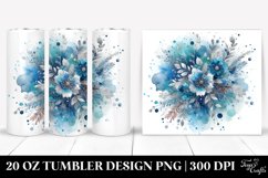 Colorful Blue Glittery Foil Tumbler Product Image 1