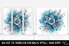 Colorful Blue Glittery Foil Tumbler Product Image 1