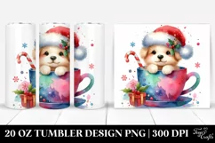 Whimsical Cute Dog Clipart, Transparent 20 Oz Tumbler Product Image 1