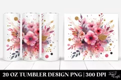 Colorful Pink Watercolor Foil Tumbler Product Image 1