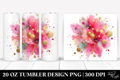 Colorful Pink Watercolor Foil Tumbler Product Image 1