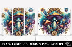 Vibrant Magical Mushroom Clipart, Transparent 20 Oz Tumbler Product Image 1