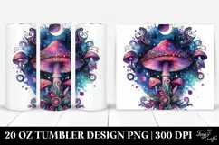 Magical Celestial Mushroom Clipart 20 Oz Tumbler Product Image 1
