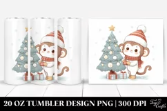 Cute Baby Monkey Clipart, Transparent 20 Oz Tumbler Product Image 1
