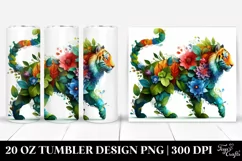 Abstract Vibrant Watercolor Tiger | 20 oz Tumbler Product Image 1
