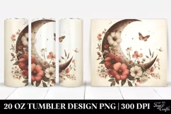 colorful,moon with Flowers | 20 oz Tumbler Product Image 1