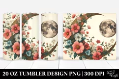 colorful,moon with Flowers | 20 oz Tumbler Product Image 1