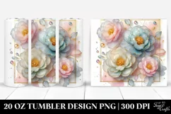 Abstract Glossy Peony, Transparent 20 Oz Tumbler Product Image 1