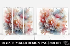 Abstract Glossy Peony, Transparent 20 Oz Tumbler Product Image 1