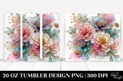 Abstract Glossy Peony, Transparent 20 Oz Tumbler Product Image 1