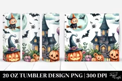 Funny Halloween Clipart with Scene, Transparent 20 Oz Product Image 1