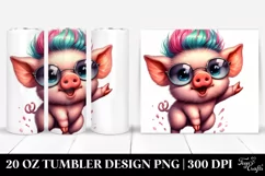 Excited Baby Pig, Transparent 20 Oz Tumbler Product Image 1