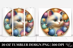 Colorful Kitten Ornament, Transparent 20 Oz Tumbler Product Image 1