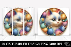 Colorful Pastel Kitten Ornament, Clipart 20 Oz Tumbler Product Image 1