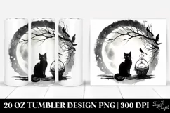 Vintage Halloween Black Cat Tumbler Product Image 1