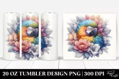 Colorful Pastel Sleeping Macaw 20 oz Tumbler Product Image 1