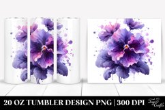 Material Watercolor Violet Tumbler Design Product Image 1
