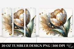 Shiny Tulip with Golden Insertions | 20 oz Tumbler Product Image 1