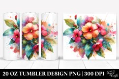 20 Oz Tumbler Sublimation | Material Watercolor Impatiens Product Image 1
