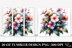 20 Oz Tumbler Sublimation | Material Watercolor Impatiens Product Image 1