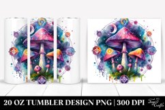 Vibrant Magical Mushroom Clipart, Transparent 20 Oz Tumbler Product Image 1