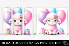 Vibrant Pink-ish Lamb Balloons Tumbler Design Product Image 1