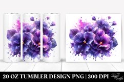 Material Watercolor Violet Tumbler Design Product Image 1