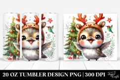 Expressive Baby Hummingbird with Reindeer Horns Product Image 1