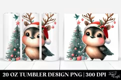 Expressive Baby Hummingbird with Reindeer Horns Product Image 1