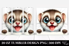 Funny Weasel Peekaboo | 20 Oz Tumbler. Product Image 1