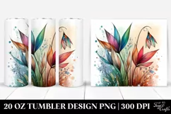 Abstract Wooden Snowdrop 20 Oz Tumbler Product Image 1