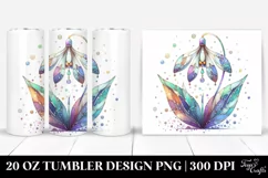 Abstract Wooden Snowdrop 20 Oz Tumbler Product Image 1