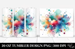 Colorful Watercolor Splash Tumbler Product Image 1