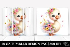 Colorful Swan Whimsical Flowers Tumbler Design Product Image 1