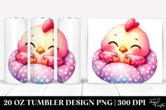 Vibrant Pink-ish Chicken Pillow Tumbler Design Product Image 1